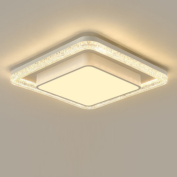 Plafonnier LED en fer et acrylique moderne de luxe double rond carré rectangulaire pour salon 