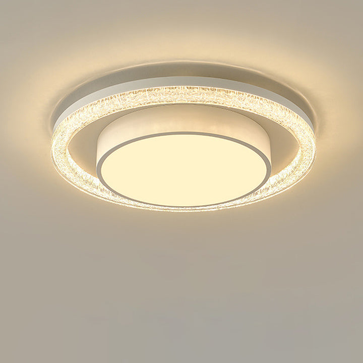 Plafonnier LED en fer et acrylique moderne de luxe double rond carré rectangulaire pour salon 