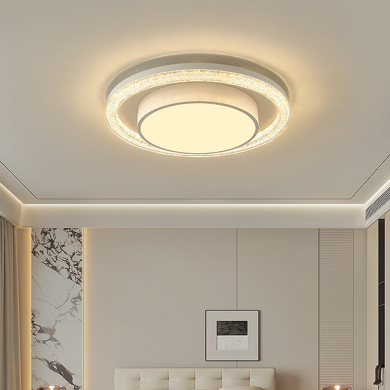 Plafonnier LED en fer et acrylique moderne de luxe double rond carré rectangulaire pour salon 