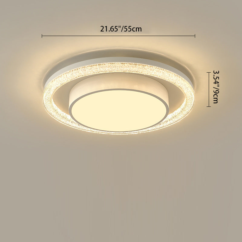 Plafonnier LED en fer et acrylique moderne de luxe double rond carré rectangulaire pour salon 
