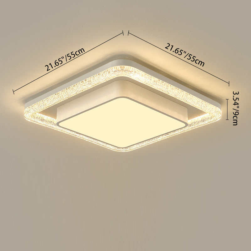 Plafonnier LED en fer et acrylique moderne de luxe double rond carré rectangulaire pour salon 