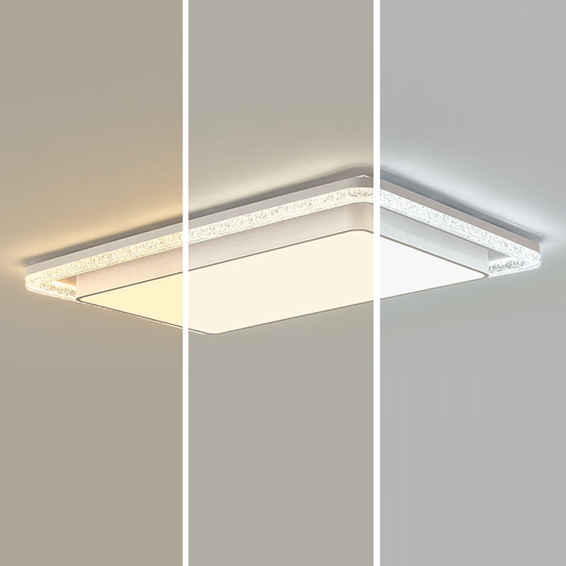 Plafonnier LED en fer et acrylique moderne de luxe double rond carré rectangulaire pour salon 