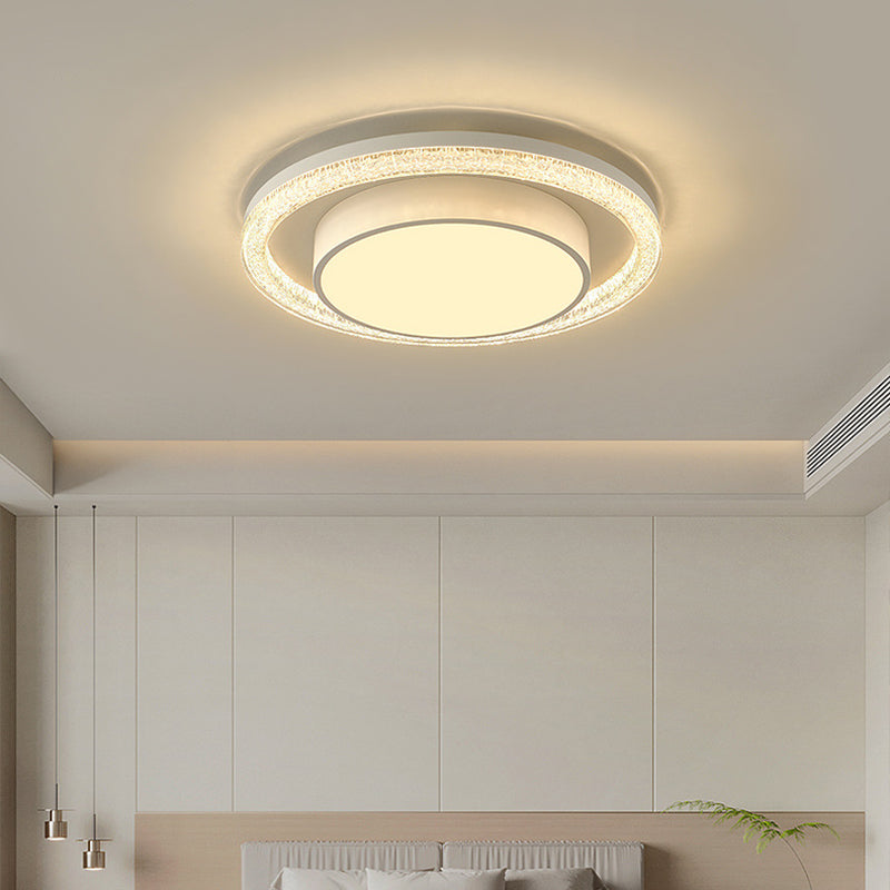 Plafonnier LED en fer et acrylique moderne de luxe double rond carré rectangulaire pour salon 