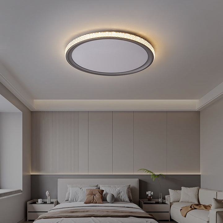 Plafonnier LED rond en aluminium acrylique minimaliste moderne pour salon 