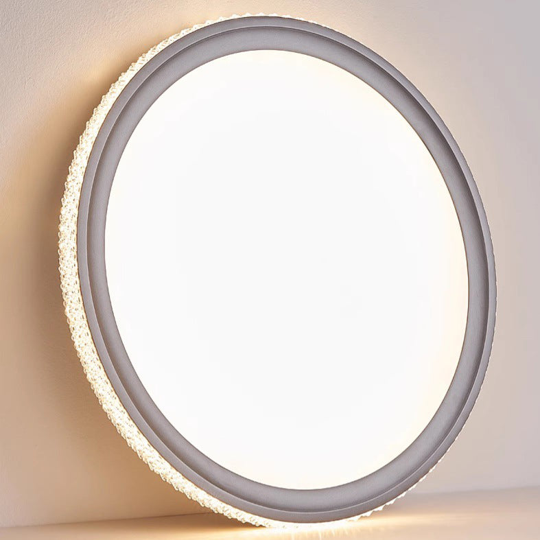Plafonnier LED rond en aluminium acrylique minimaliste moderne pour salon 