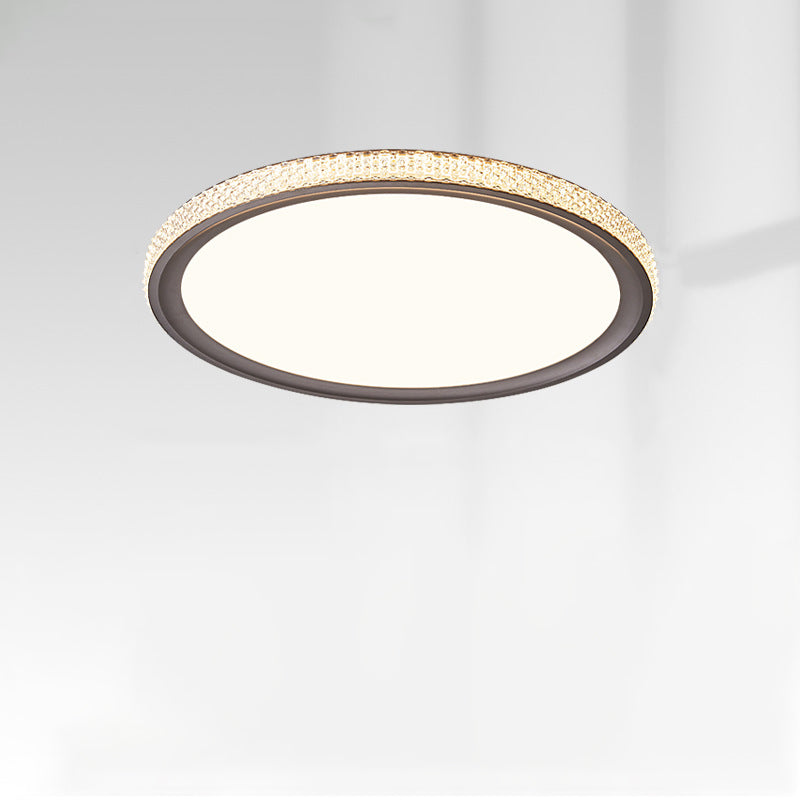 Plafonnier LED rond en aluminium acrylique minimaliste moderne pour salon 
