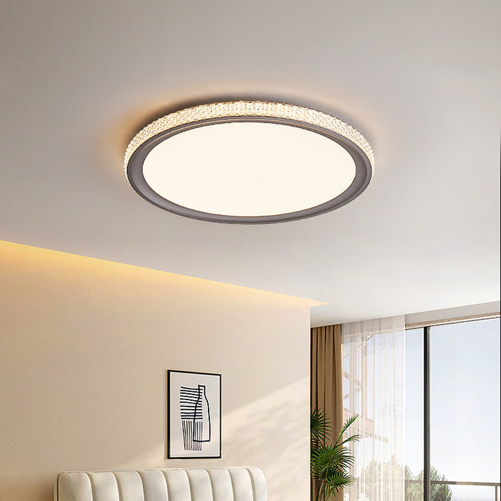 Moderne minimalistische runde Aluminium-Acryl-LED-Deckenleuchte für das Wohnzimmer 
