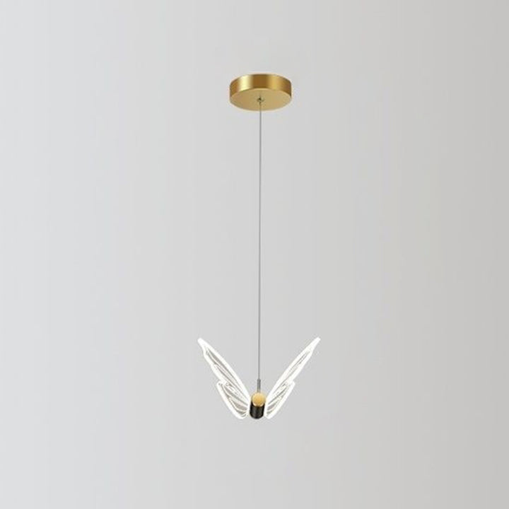Lustre à LED en acrylique fer papillon moderne de luxe pour salon 