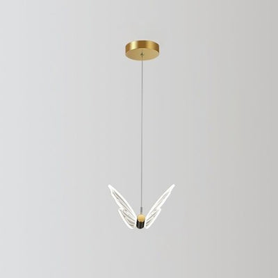 Modern Luxury Butterfly Iron Acrylic LED Pendant Light For Living Room