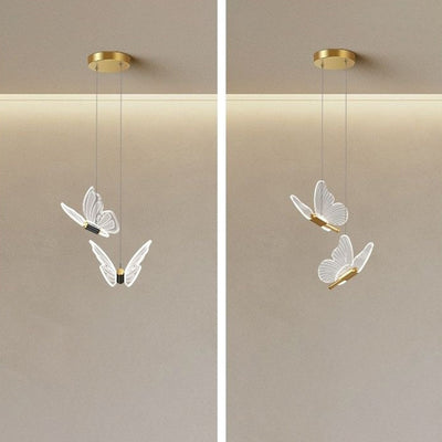 Modern Luxury Butterfly Iron Acrylic LED Chandelier For Living Room