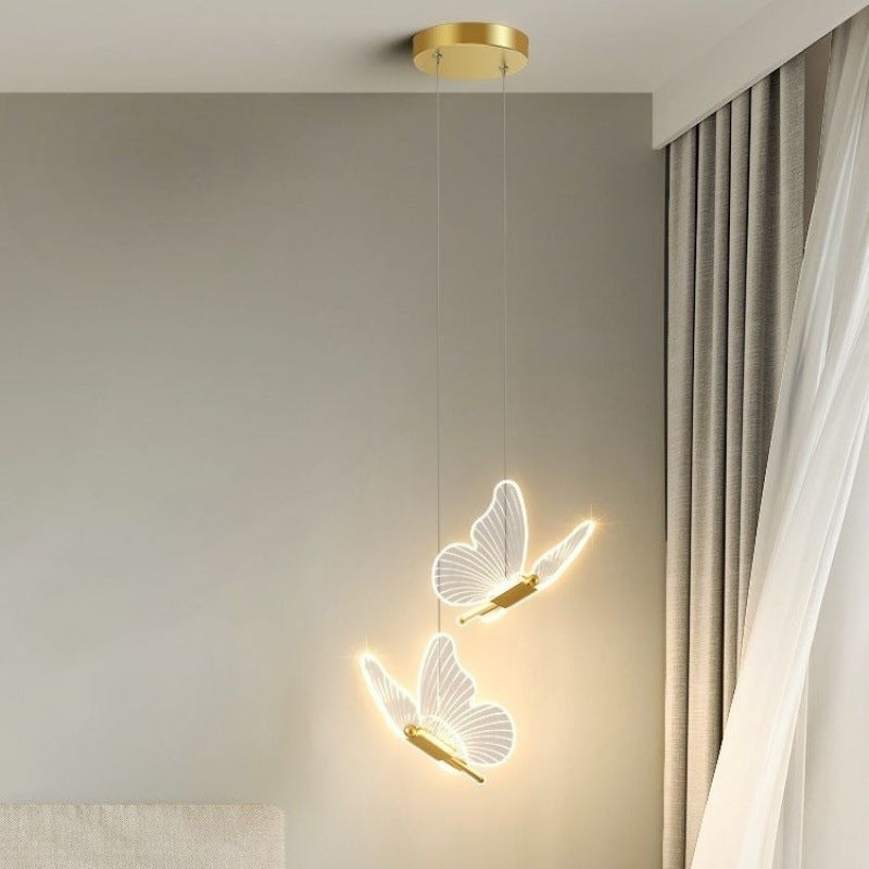 Modern Luxury Butterfly Iron Acrylic LED Chandelier For Living Room