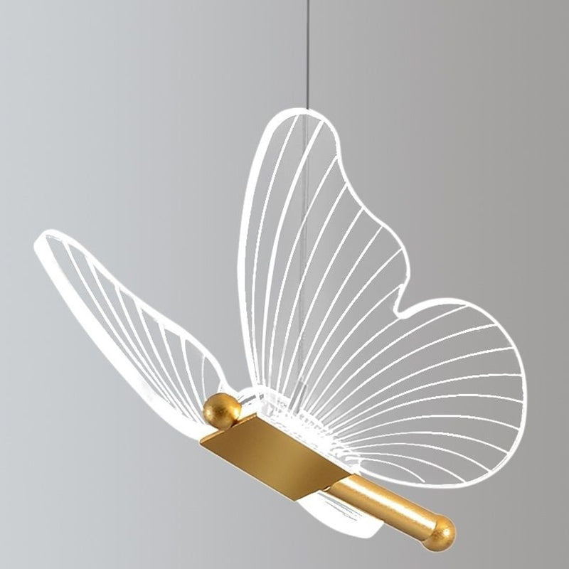 Modern Luxury Butterfly Iron Acrylic LED Chandelier For Living Room