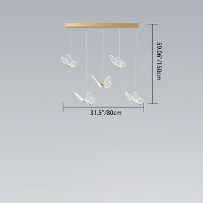 Modern Luxury Butterfly Iron Acrylic LED Chandelier For Living Room