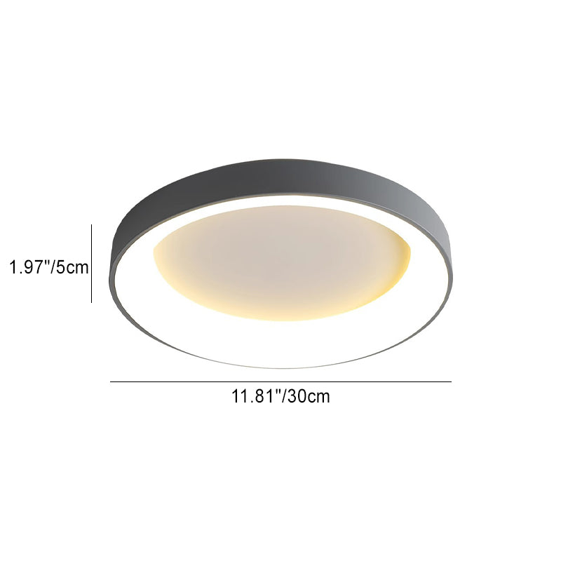 Lumière de plafond LED encastrée en acrylique et fer pour salon, style moderne minimaliste, forme ronde 
