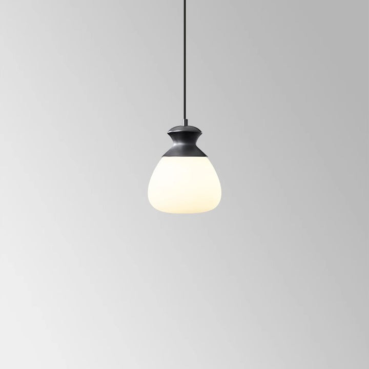 Contemporary Nordic Brass Glass Bottle Shape 1-Light Pendant Light For Living Room