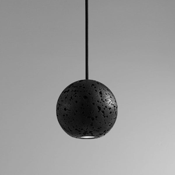 Contemporary Nordic Copper Black Hole Stone Orb Shape 1-Light Pendant Light For Living Room