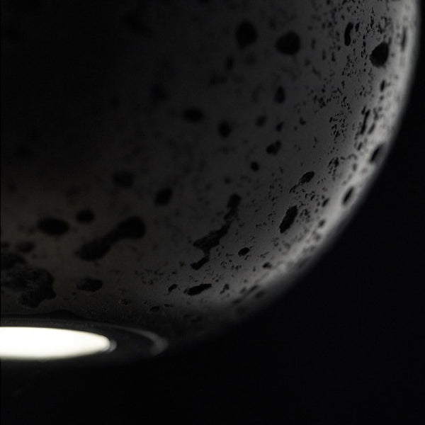Contemporary Nordic Copper Black Hole Stone Orb Shape 1-Light Pendant Light For Living Room