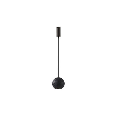 Contemporary Nordic Copper Black Hole Stone Orb Shape 1-Light Pendant Light For Living Room