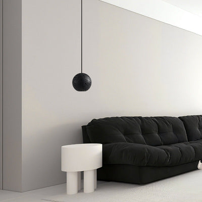 Contemporary Nordic Copper Black Hole Stone Orb Shape 1-Light Pendant Light For Living Room