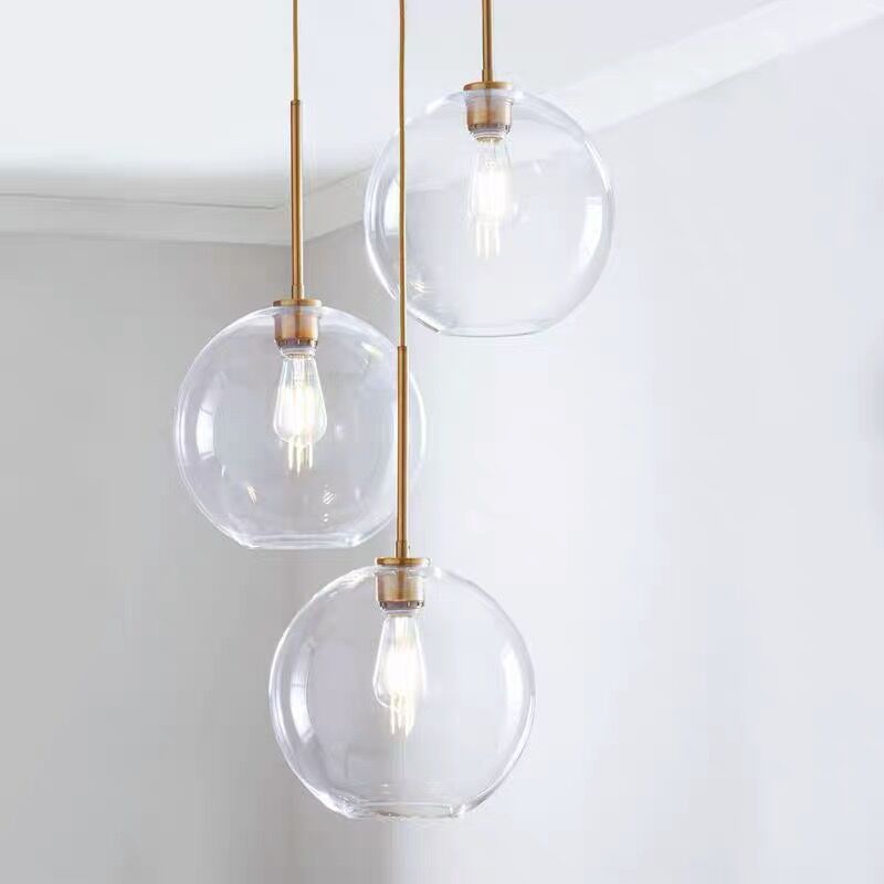 Modern Luxury Gradient Glass Globe Shade 1-Light Pendant Light For Dining Room