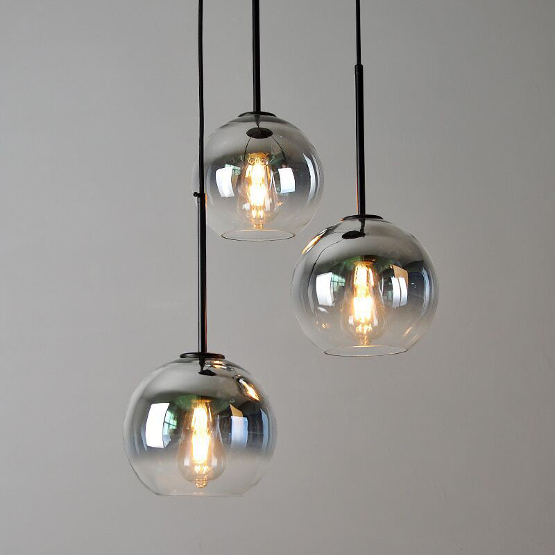 Modern Luxury Gradient Glass Globe Shade 1-Light Pendant Light For Dining Room