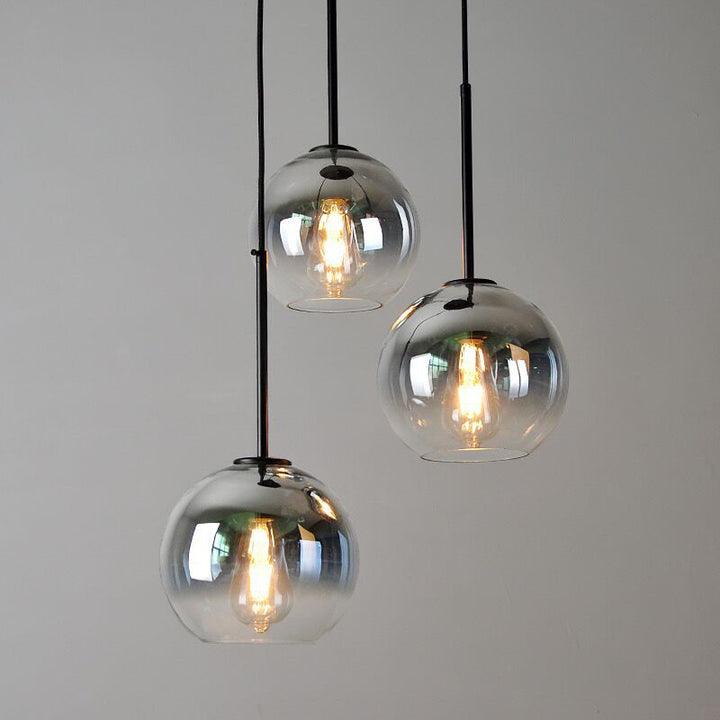 Modern Luxury Gradient Glass Globe Shade 1-Light Pendant Light For Dining Room