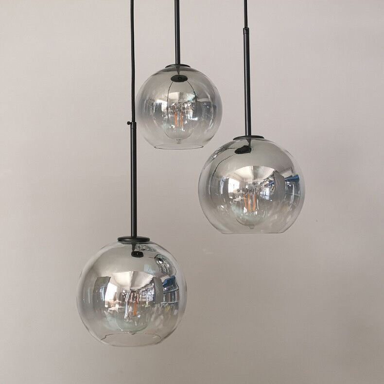 Modern Luxury Gradient Glass Globe Shade 1-Light Pendant Light For Dining Room