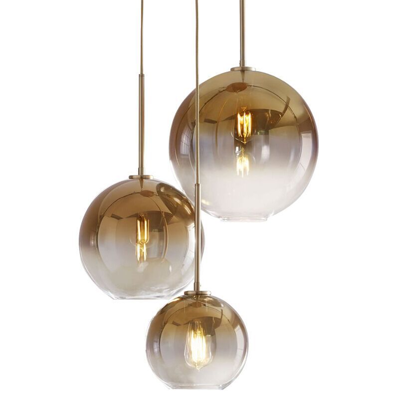 Modern Luxury Gradient Glass Globe Shade 1-Light Pendant Light For Dining Room