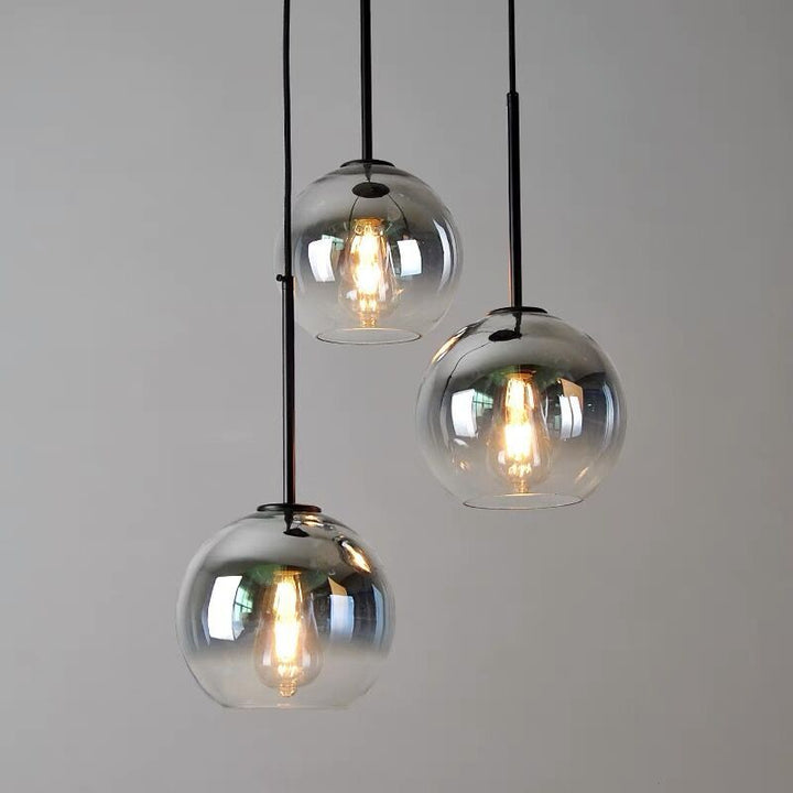 Modern Luxury Gradient Glass Globe Shade 1-Light Pendant Light For Dining Room