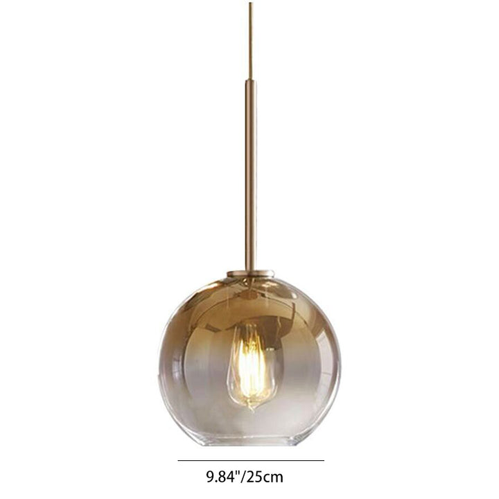 Modern Luxury Gradient Glass Globe Shade 1-Light Pendant Light For Dining Room