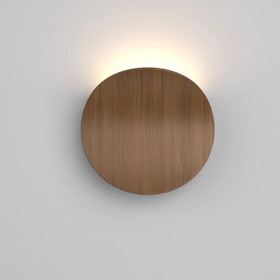 Modern Minimalist Wood Grain Curved Round Iron Aluminum LED Wall Sconce Lamp For Hallway