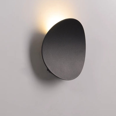 Modern Minimalist Wood Grain Curved Round Iron Aluminum LED Wall Sconce Lamp For Hallway