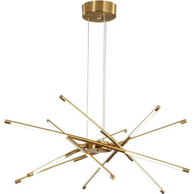 Zeitgenössischer kreativer langer Streifen, der Zweige kreuzt, Hardware-Acryl-LED-Kronleuchter für das Esszimmer 