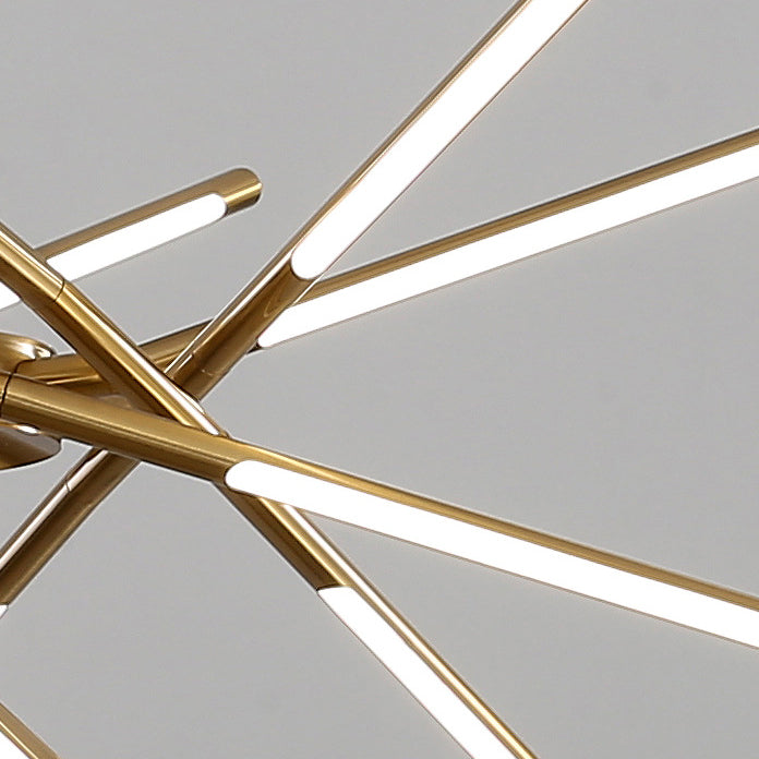 Zeitgenössischer kreativer langer Streifen, der Zweige kreuzt, Hardware-Acryl-LED-Kronleuchter für das Esszimmer 