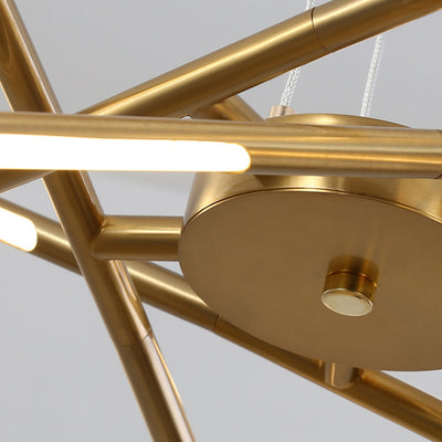Zeitgenössischer kreativer langer Streifen, der Zweige kreuzt, Hardware-Acryl-LED-Kronleuchter für das Esszimmer 