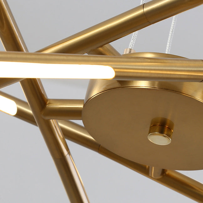 Zeitgenössischer kreativer langer Streifen, der Zweige kreuzt, Hardware-Acryl-LED-Kronleuchter für das Esszimmer 