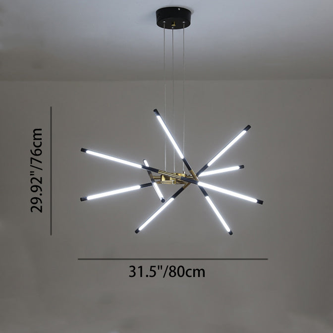Zeitgenössischer kreativer langer Streifen, der Zweige kreuzt, Hardware-Acryl-LED-Kronleuchter für das Esszimmer 