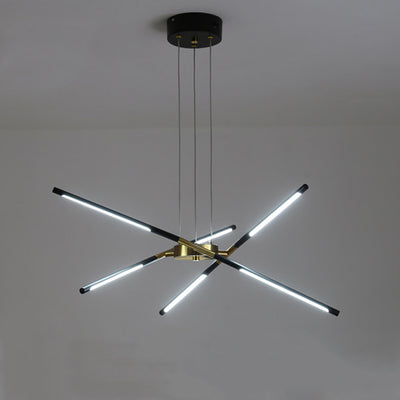 Zeitgenössischer kreativer langer Streifen, der Zweige kreuzt, Hardware-Acryl-LED-Kronleuchter für das Esszimmer 