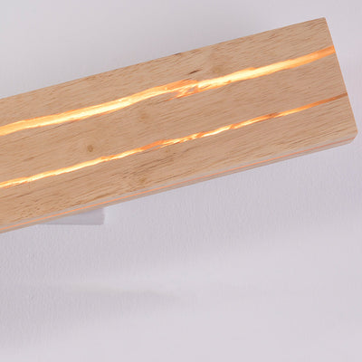 Moderne minimalistische rechteckige drehbare Log-Crack-Holz-Eisen-LED-Wandleuchte für das Schlafzimmer 