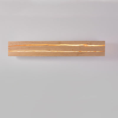 Moderne minimalistische rechteckige drehbare Log-Crack-Holz-Eisen-LED-Wandleuchte für das Schlafzimmer 