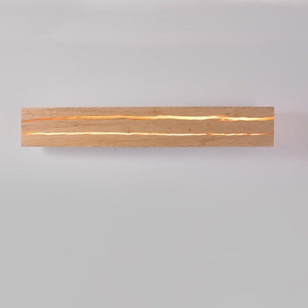 Moderne minimalistische rechteckige drehbare Log-Crack-Holz-Eisen-LED-Wandleuchte für das Schlafzimmer 