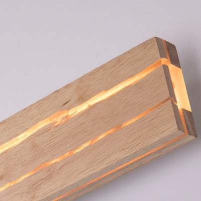 Moderne minimalistische rechteckige drehbare Log-Crack-Holz-Eisen-LED-Wandleuchte für das Schlafzimmer 