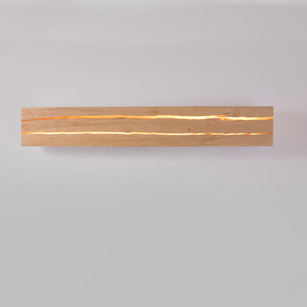 Moderne minimalistische rechteckige drehbare Log-Crack-Holz-Eisen-LED-Wandleuchte für das Schlafzimmer 