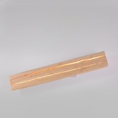 Moderne minimalistische rechteckige drehbare Log-Crack-Holz-Eisen-LED-Wandleuchte für das Schlafzimmer 