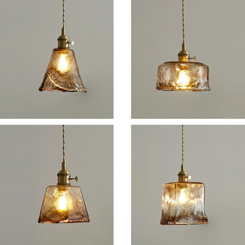 Suspension lumineuse contemporaine nordique en verre géométrique pour salon 