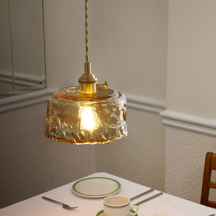 Suspension lumineuse contemporaine nordique en verre géométrique pour salon 