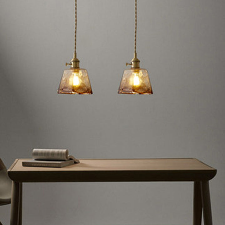 Suspension lumineuse contemporaine nordique en verre géométrique pour salon 