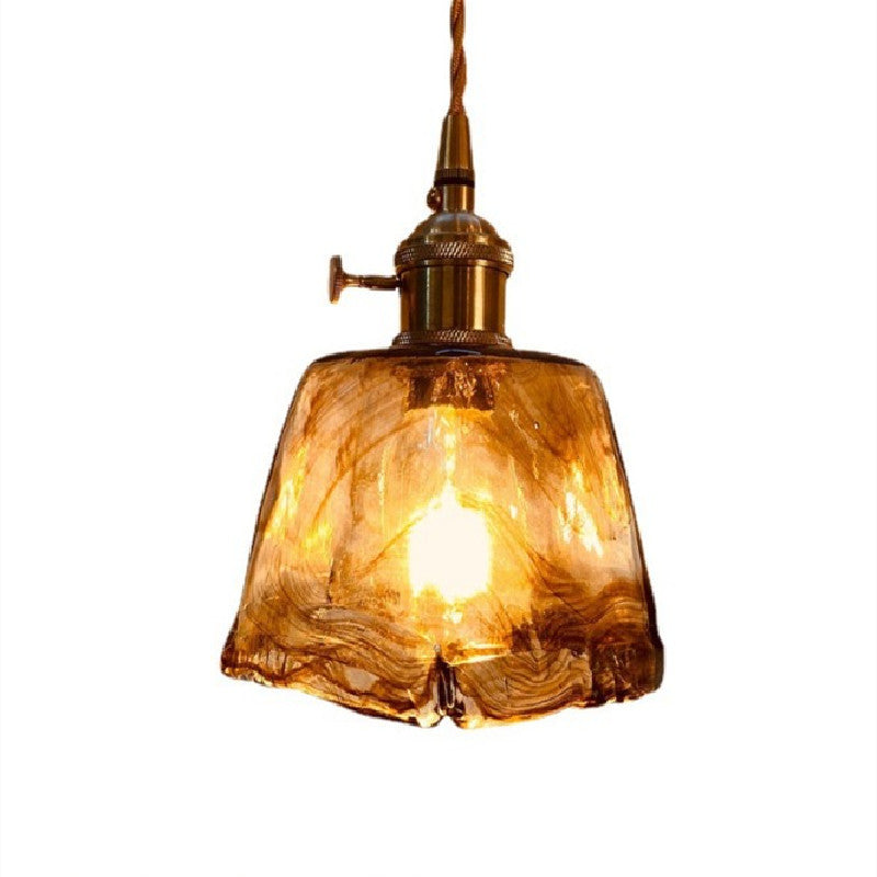 Suspension lumineuse contemporaine nordique en verre géométrique pour salon 