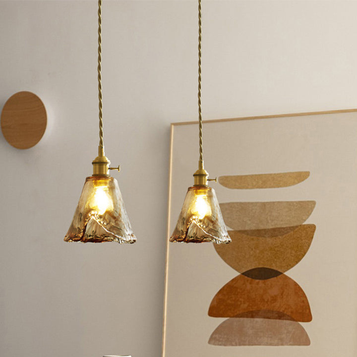 Suspension lumineuse contemporaine nordique en verre géométrique pour salon 