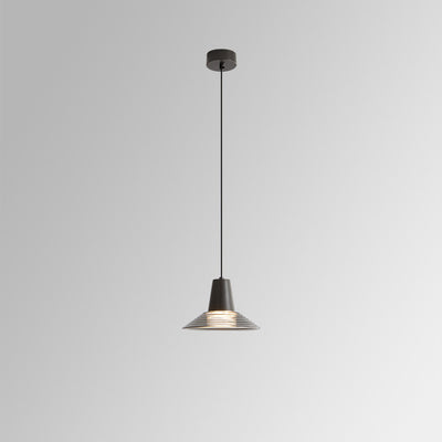 Moderna lámpara colgante de lujo en forma de cono de vidrio y latón con LED para sala de estar 